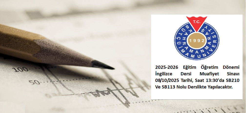 2025-2026 EĞİTİM ÖĞRETİM DÖNEMİ İNGİLİZCE DERS MUAFİYET SINAVI